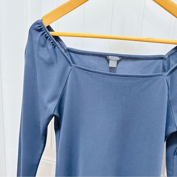 Ann Taylor Dark Navy & Blush Color Long Sleeve Blouses Size XXS - Picture 6 of 11